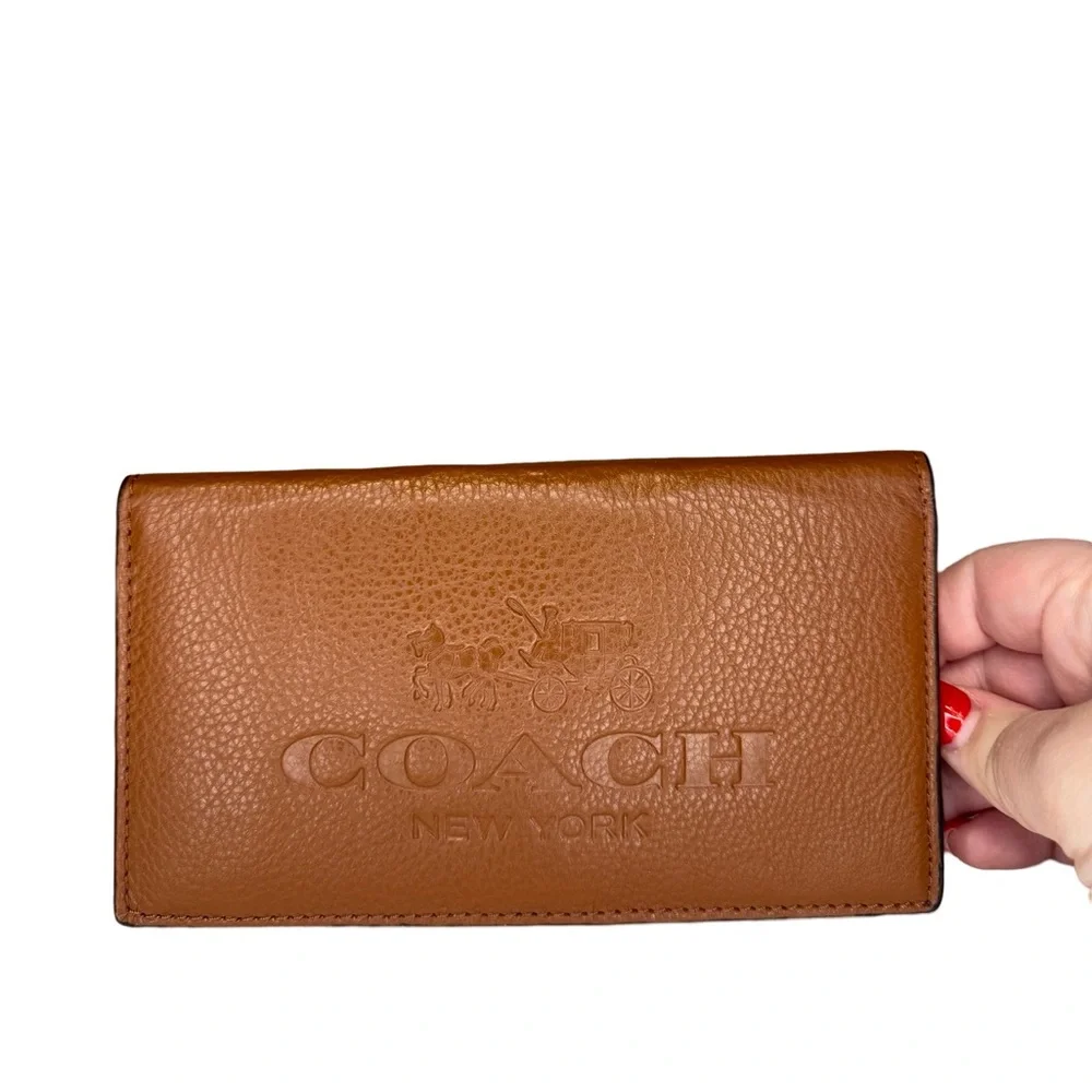 Coach Brown Pebble Leather Checkbook Cover w/Pen Holder